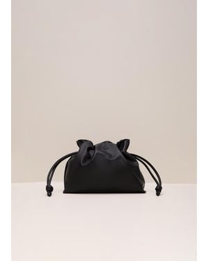 Phase Eight Leather Drawstring Soft Pouch Bag - Natural