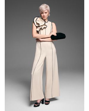 Phase Eight Lucille Ruffle Tipped Contrast Jumpsuit - Grey