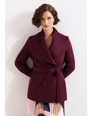 Phase Eight Nicci Short Belted Wool Coat - Purple