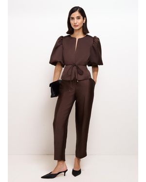 Phase Eight Ivy Satin Trousers - Brown