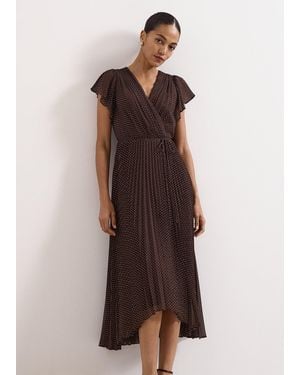 Phase Eight Petite Louisa Pin Spot Wrap Dress - Natural