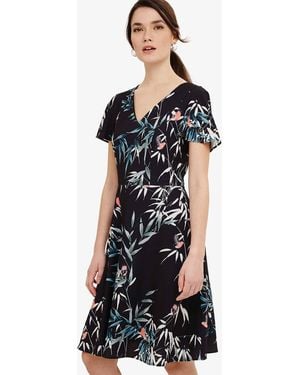 Phase Eight Jay Bird Print Dress - Black