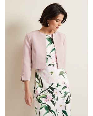Phase Eight Zoelle Bow Jacket - Natural