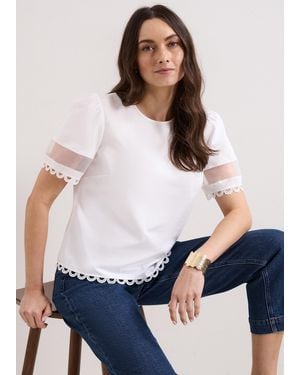 Phase Eight Rebecca Detail Top - White