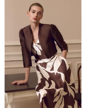 Phase Eight Ariel Satin Twill Jacket - Brown