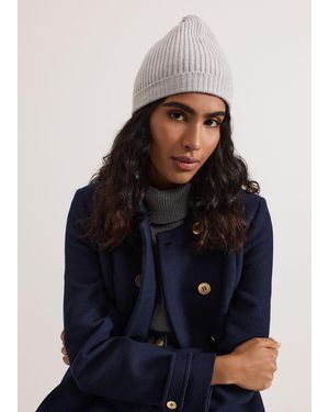 Phase Eight Ribbed Beany Hat - Blue