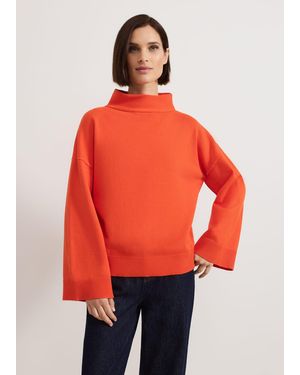 Phase Eight Blaire Fluted Sleeve Knit Jumper - Orange