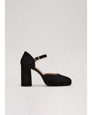 Phase Eight Suede Closed Toe Platform - White