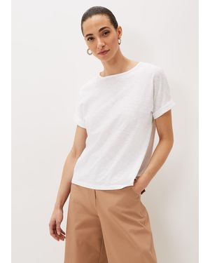 Phase Eight Elspeth Round Neck Top - White