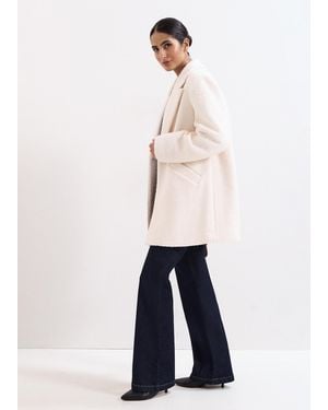 Phase Eight Malin Wool Textured Coat - Natural