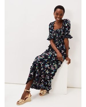 Phase Eight Hudson Floral Tiered Co-Ord Skirt - Black