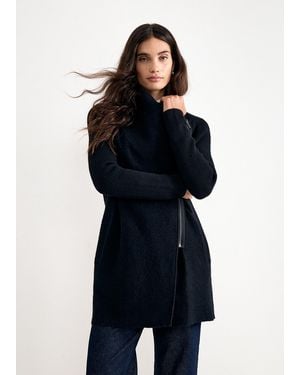 Phase Eight Byanca Zip Knit Coat - Black