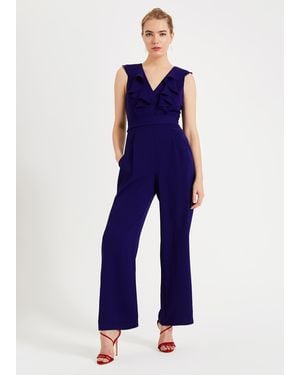 Phase Eight Linda Frill Wrap Jumpsuit - Blue