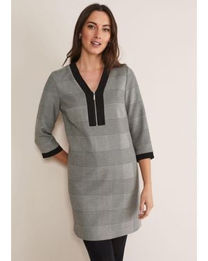 Phase Eight Soraya Check Midi Dress - Grey