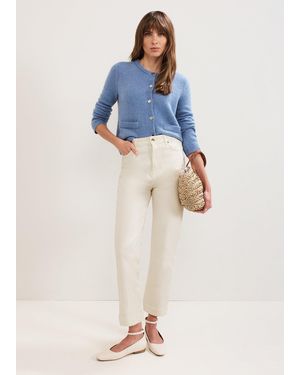 Phase Eight Lexi Ecru Crop Straight Jean - Blue