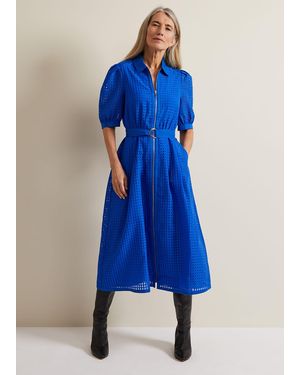 Phase Eight Carey Check Dress - Blue