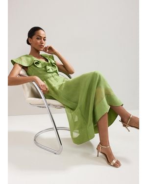 Phase Eight Annette Frill Midi Dress - Green