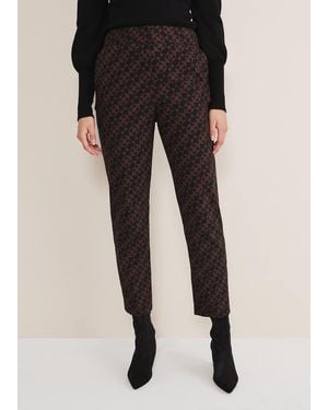 Phase Eight Mackenzie Geo Jacquard Tapered Trouser - Black