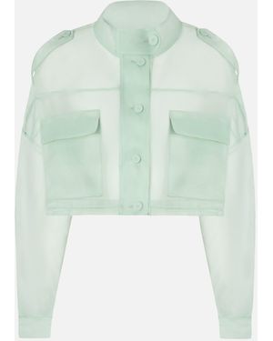 Pinko Cropped Pea Coat - Green