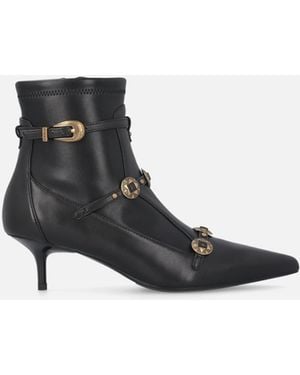 Pinko Boots With Straps And Jewel Studs - White