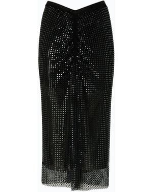 Pinko Falda Longuette Efecto Con Strass - Negro
