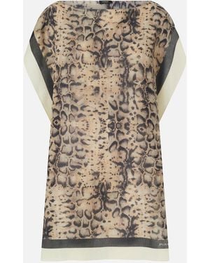 Pinko Caftano Con Stampa Snake - Neutro