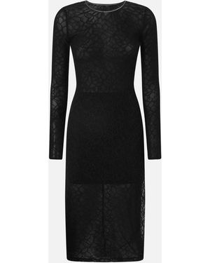 Pinko Eng Anliegendes Spitzenkleid Mit Freiliegender Rückenpartie - Schwarz