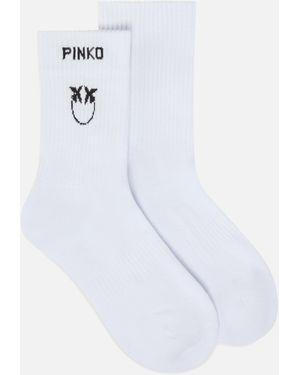 Pinko Socken Mit Logo Love Birds - Weiß