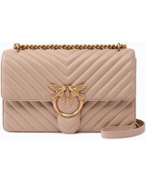 Pinko Medium Shoulder Bag Love Bag One Chevron - Natural