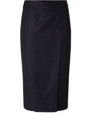 Pinko Falda Longuette Cruzada Revestida De Strass - Azul