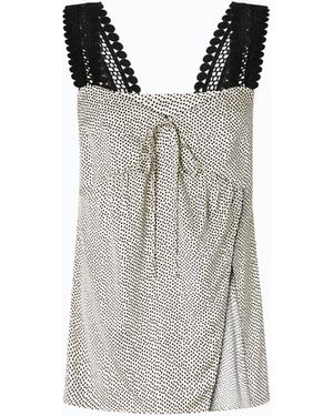 Pinko Top Lencero A Lunares Con Encaje - Gris