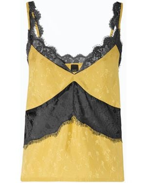 Pinko Top Lencero Con Encaje - Amarillo