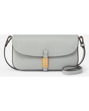 Pinko Saddle Flat Medium Shoulder Bag - Gray