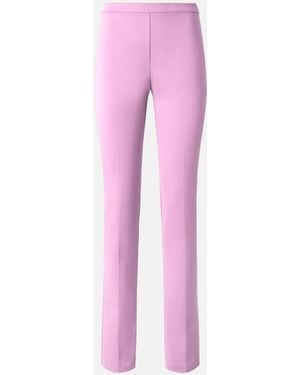 Pinko Linen-Blend Trousers With Adjustable Hem Slit Detail - Pink