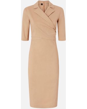 Pinko Slim-Fit Midi Dress With Bow - White