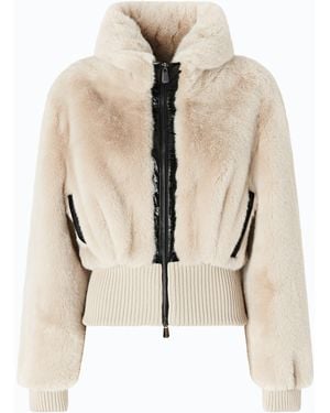 Pinko Faux Fur Bomber Jacket - Natural