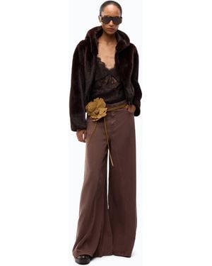 Pinko Vaqueros Acampanados Super Wide Leg - Marrón