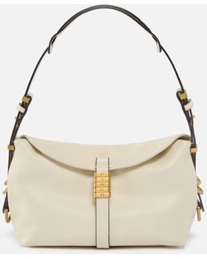 Pinko Bolso De Hombro Pequeño Saddle Bag De Piel - Blanco