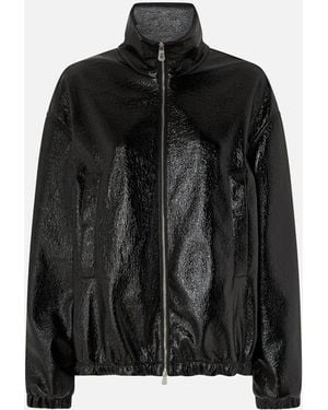 Pinko Oversized Patent-effect Bomber Jacket - Black