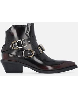 Pinko Stivale Texano Con Borchie - Bianco