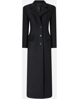 Pinko Long Fabric Coat - Black