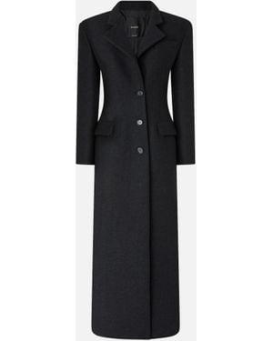 Pinko Long Fabric Coat - Black