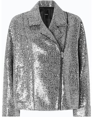 Pinko Sequinned Pea Coat - Grey