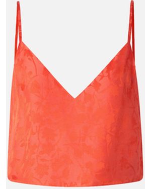 Pinko Jacquard Crop Top With Spaghetti Straps - Red