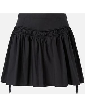 Pinko Short Skirt With Gathering And Drawstring - Black