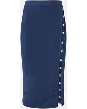 Pinko Knit Long Skirt With Hooks - Blue