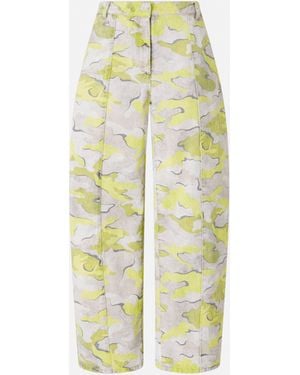 Pinko Camouflage Balloon-Fit Trousers - White