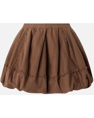 Pinko Balloon Mini Skirt In Cotton - Brown