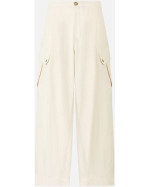 Pinko Flowing Cotton Trousers - White