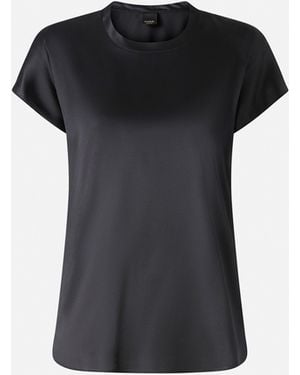 Pinko Short-Sleeved Satin Blouse - Black